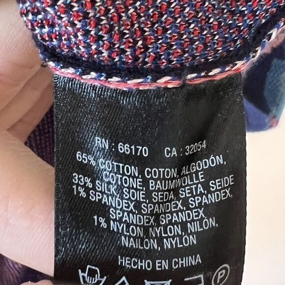 Anthropologie Leifsdottier Blue Floral Cap Sleeve Knit Sweater Dress - Picture 7 of 8